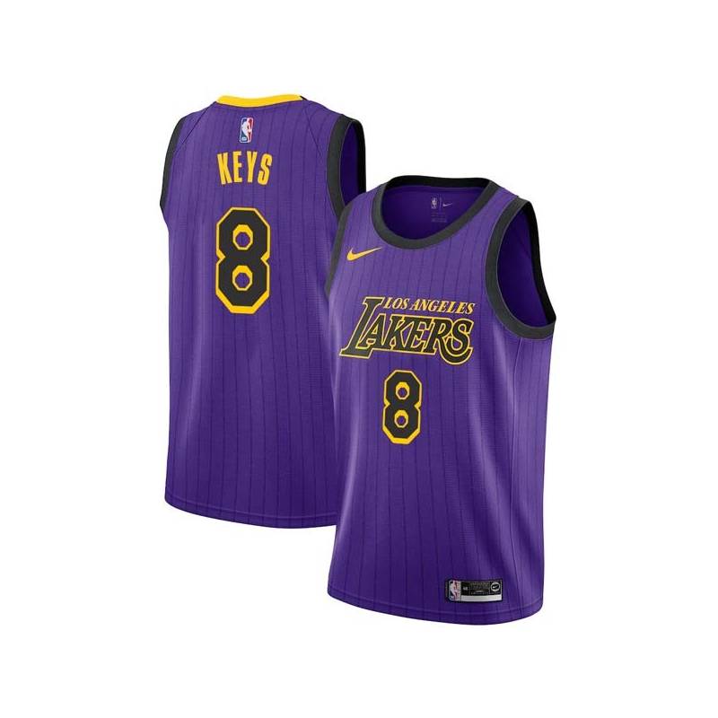 2018-19City Randolph Keys Twill Basketball Jersey -Lakers #8 Keys Twill Jerseys, FREE SHIPPING