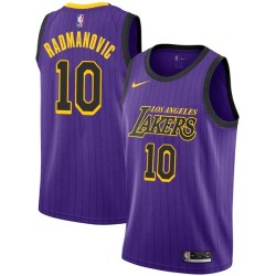 2018-19City Vladimir Radmanovic Twill Basketball Jersey -Lakers #10 Radmanovic Twill Jerseys, FREE SHIPPING