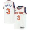 White Rick Carlisle Twill Basketball Jersey -Knicks #3 Carlisle Twill Jerseys, FREE SHIPPING