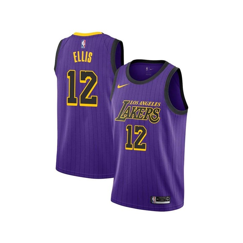 2018-19City Boo Ellis Twill Basketball Jersey -Lakers #12 Ellis Twill Jerseys, FREE SHIPPING