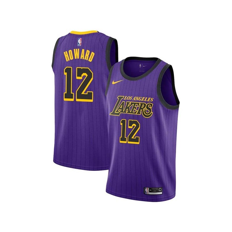 2018-19City Dwight Howard Twill Basketball Jersey -Lakers #12 Howard Twill Jerseys, FREE SHIPPING