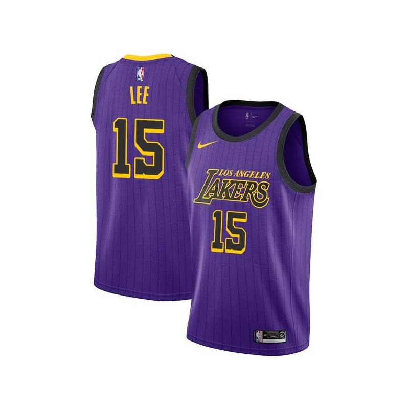 2018-19City Butch Lee Twill Basketball Jersey -Lakers #15 Lee Twill Jerseys, FREE SHIPPING