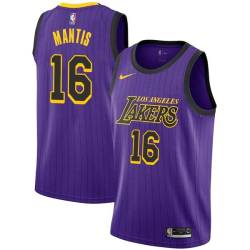 2018-19City Nick Mantis Twill Basketball Jersey -Lakers #16 Mantis Twill Jerseys, FREE SHIPPING