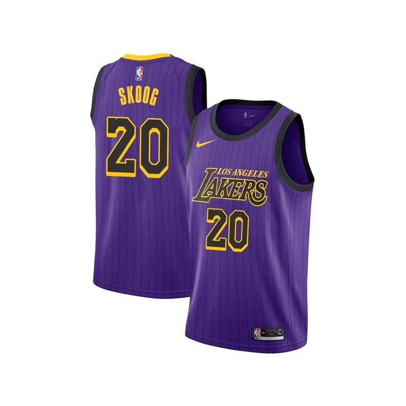 2018-19City Whitey Skoog Twill Basketball Jersey -Lakers #20 Skoog Twill Jerseys, FREE SHIPPING