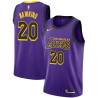 2018-19City Tom Hawkins Twill Basketball Jersey -Lakers #20 Hawkins Twill Jerseys, FREE SHIPPING