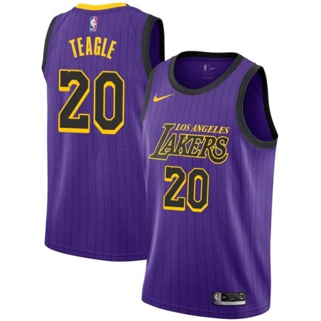 2018-19City Terry Teagle Twill Basketball Jersey -Lakers #20 Teagle Twill Jerseys, FREE SHIPPING