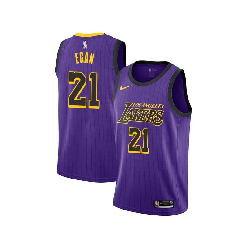 2018-19City Johnny Egan Twill Basketball Jersey -Lakers #21 Egan Twill Jerseys, FREE SHIPPING