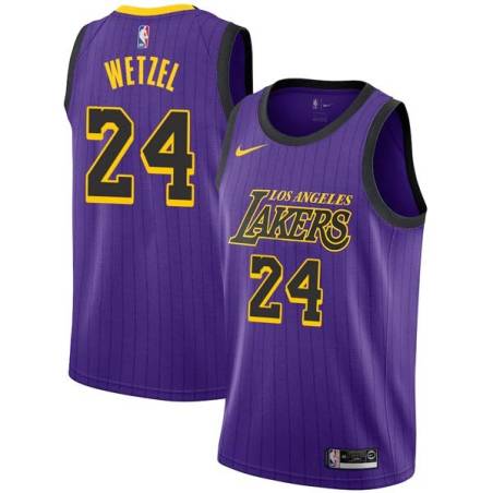 2018-19City John Wetzel Twill Basketball Jersey -Lakers #24 Wetzel Twill Jerseys, FREE SHIPPING