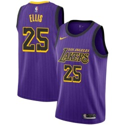 2018-19City Leroy Ellis Twill Basketball Jersey -Lakers #25 Ellis Twill Jerseys, FREE SHIPPING