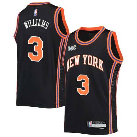 2021-22City Shawne Williams Twill Basketball Jersey -Knicks #3 Williams Twill Jerseys, FREE SHIPPING