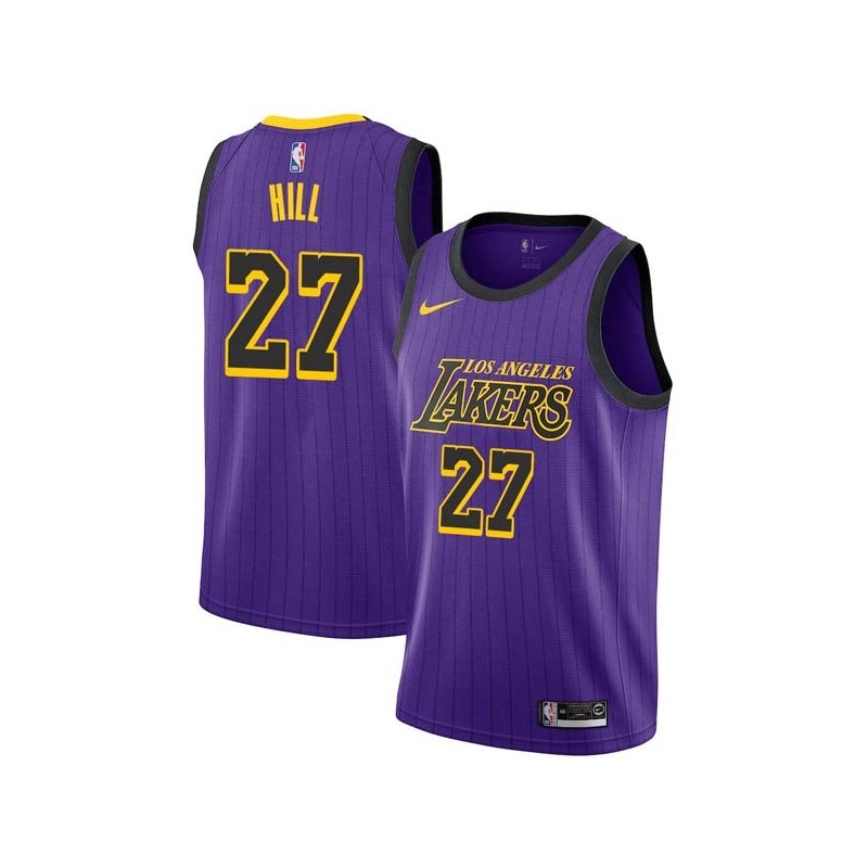 2018-19City Jordan Hill Twill Basketball Jersey -Lakers #27 Hill Twill Jerseys, FREE SHIPPING