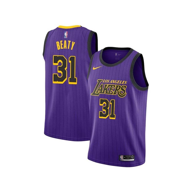 2018-19City Zelmo Beaty Twill Basketball Jersey -Lakers #31 Beaty Twill Jerseys, FREE SHIPPING