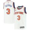 White Jose Calderon Twill Basketball Jersey -Knicks #3 Calderon Twill Jerseys, FREE SHIPPING