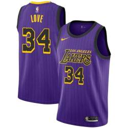 2018-19City Stan Love Twill Basketball Jersey -Lakers #34 Love Twill Jerseys, FREE SHIPPING