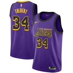2018-19City Ray Tolbert Twill Basketball Jersey -Lakers #34 Tolbert Twill Jerseys, FREE SHIPPING