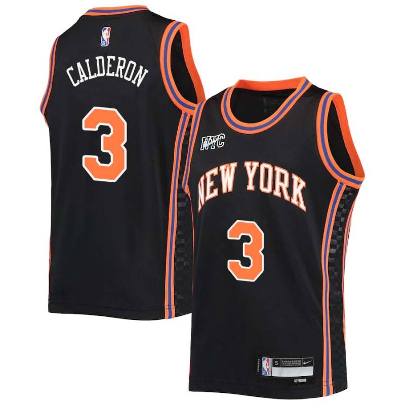 2021-22City Jose Calderon Twill Basketball Jersey -Knicks #3 Calderon Twill Jerseys, FREE SHIPPING