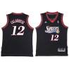 Black Throwback Gerry Calabrese Twill Basketball Jersey -76ers #12 Calabrese Twill Jerseys, FREE SHIPPING