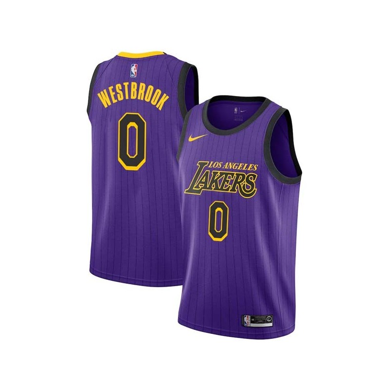 2018-19City Russell Westbrook Lakers #0 Twill Basketball Jersey FREE SHIPPING