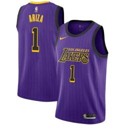 2018-19City Trevor Ariza Lakers #1 Twill Basketball Jersey FREE SHIPPING