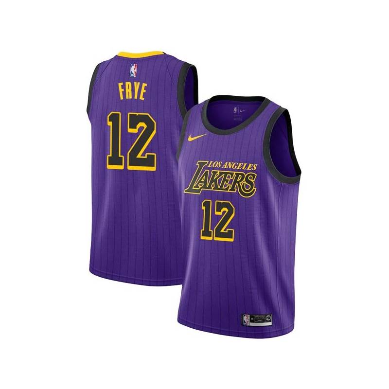 2018-19City Channing Frye Lakers #12 Twill Basketball Jersey FREE SHIPPING