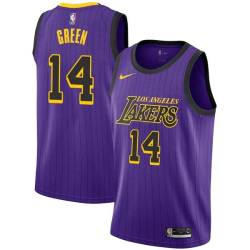 2018-19City Danny Green Lakers #14 Twill Basketball Jersey FREE SHIPPING