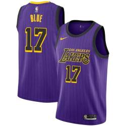 2018-19City Vander Blue Lakers #17 Twill Basketball Jersey FREE SHIPPING