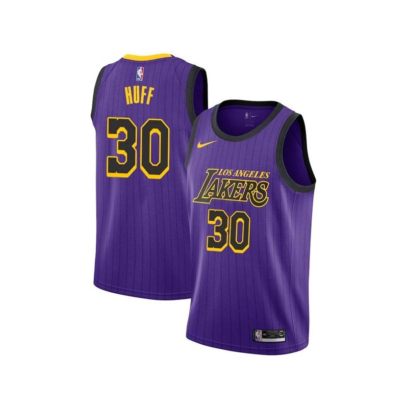 2018-19City Jay Huff Lakers #30 Twill Basketball Jersey FREE SHIPPING