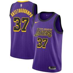 2018-19City Kostas Antetokounmpo Lakers #37 Twill Basketball Jersey FREE SHIPPING