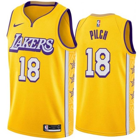 2019-20City John Pilch Twill Basketball Jersey -Lakers #18 Pilch Twill Jerseys, FREE SHIPPING