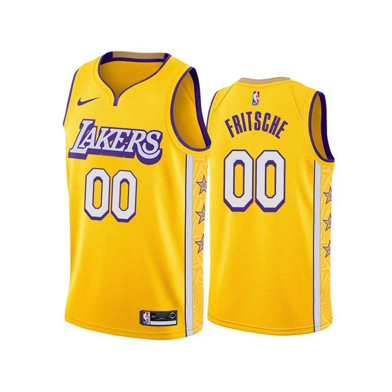 2019-20City Jim Fritsche Twill Basketball Jersey -Lakers #00 Fritsche Twill Jerseys, FREE SHIPPING