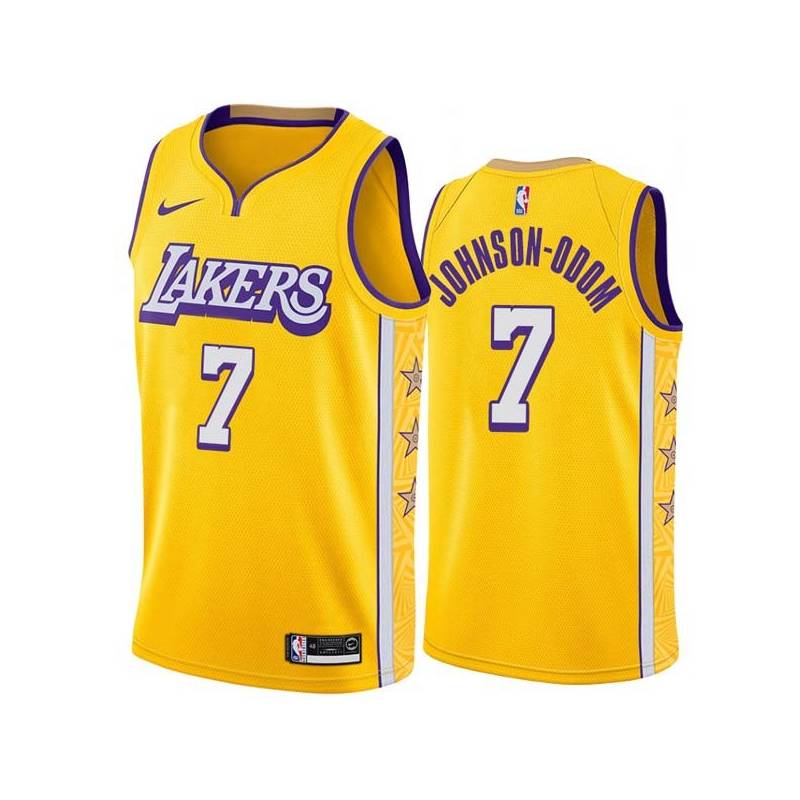 2019-20City Darius Johnson-Odom Twill Basketball Jersey -Lakers #7 Johnson-Odom Twill Jerseys, FREE SHIPPING