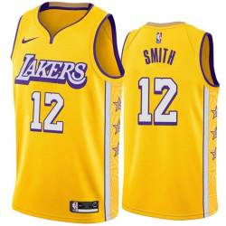 2019-20City Don Smith Twill Basketball Jersey -Lakers #12 Smith Twill Jerseys, FREE SHIPPING