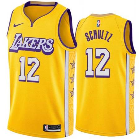 2019-20City Howie Schultz Twill Basketball Jersey -Lakers #12 Schultz Twill Jerseys, FREE SHIPPING