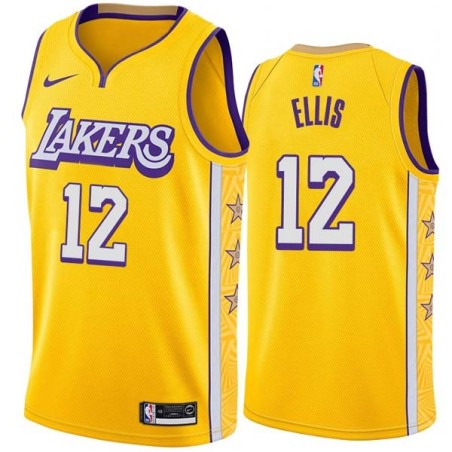 2019-20City Boo Ellis Twill Basketball Jersey -Lakers #12 Ellis Twill Jerseys, FREE SHIPPING