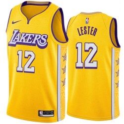 2019-20City Ronnie Lester Twill Basketball Jersey -Lakers #12 Lester Twill Jerseys, FREE SHIPPING