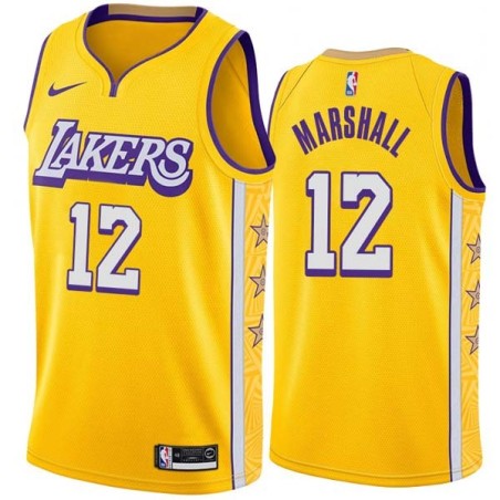 2019-20City Kendall Marshall Twill Basketball Jersey -Lakers #12 Marshall Twill Jerseys, FREE SHIPPING