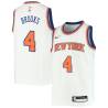 White Scott Brooks Twill Basketball Jersey -Knicks #4 Brooks Twill Jerseys, FREE SHIPPING