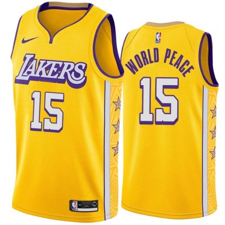 2019-20City Metta World Peace Twill Basketball Jersey -Lakers #15 World Peace Twill Jerseys, FREE SHIPPING