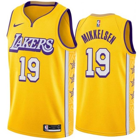 2019-20City Vern Mikkelsen Twill Basketball Jersey -Lakers #19 Mikkelsen Twill Jerseys, FREE SHIPPING