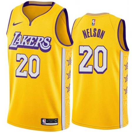 2019-20City Don Nelson Twill Basketball Jersey -Lakers #20 Nelson Twill Jerseys, FREE SHIPPING