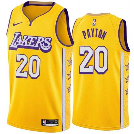 2019-20City Gary Payton Twill Basketball Jersey -Lakers #20 Payton Twill Jerseys, FREE SHIPPING