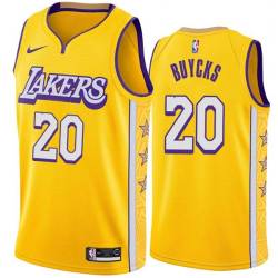 2019-20City Dwight Buycks Twill Basketball Jersey -Lakers #20 Buycks Twill Jerseys, FREE SHIPPING