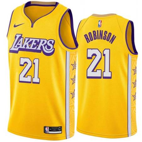 2019-20City Flynn Robinson Twill Basketball Jersey -Lakers #21 Robinson Twill Jerseys, FREE SHIPPING