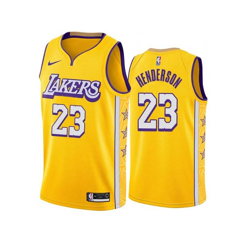 2019-20City Jerome Henderson Twill Basketball Jersey -Lakers #23 Henderson Twill Jerseys, FREE SHIPPING