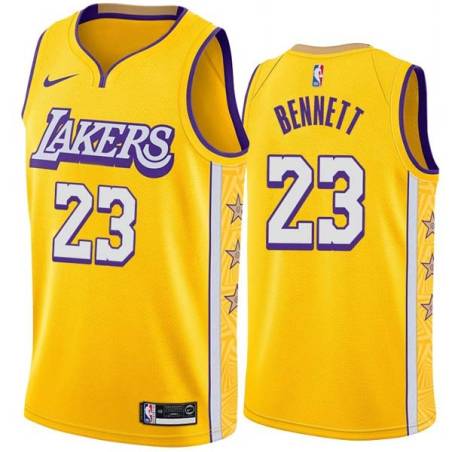 2019-20City Mario Bennett Twill Basketball Jersey -Lakers #23 Bennett Twill Jerseys, FREE SHIPPING