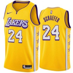 2019-20City Herm Schaefer Twill Basketball Jersey -Lakers #24 Schaefer Twill Jerseys, FREE SHIPPING