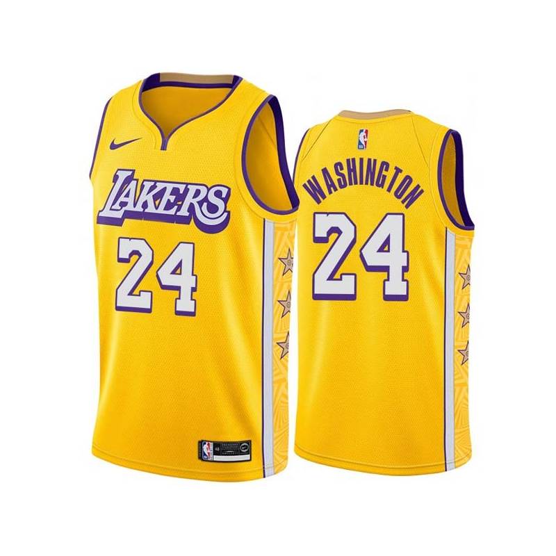 2019-20City Kermit Washington Twill Basketball Jersey -Lakers #24 Washington Twill Jerseys, FREE SHIPPING