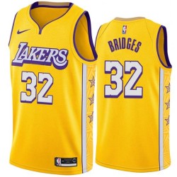 2019-20City Bill Bridges Twill Basketball Jersey -Lakers #32 Bridges Twill Jerseys, FREE SHIPPING