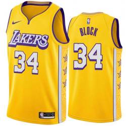 2019-20City John Block Twill Basketball Jersey -Lakers #34 Block Twill Jerseys, FREE SHIPPING