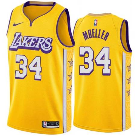 2019-20City Erwin Mueller Twill Basketball Jersey -Lakers #34 Mueller Twill Jerseys, FREE SHIPPING